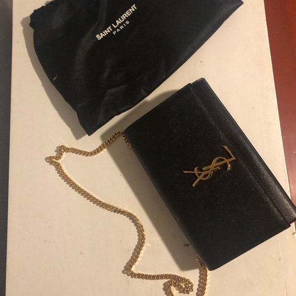 YSL monogram Kate medium black and gold - Picture 4 of 8